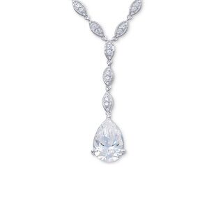 Sterling Silver and Cubic Zirconia Teardrop Necklace - NWT